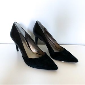 BCBGeneration Black Suede & Leather Pointed Heels